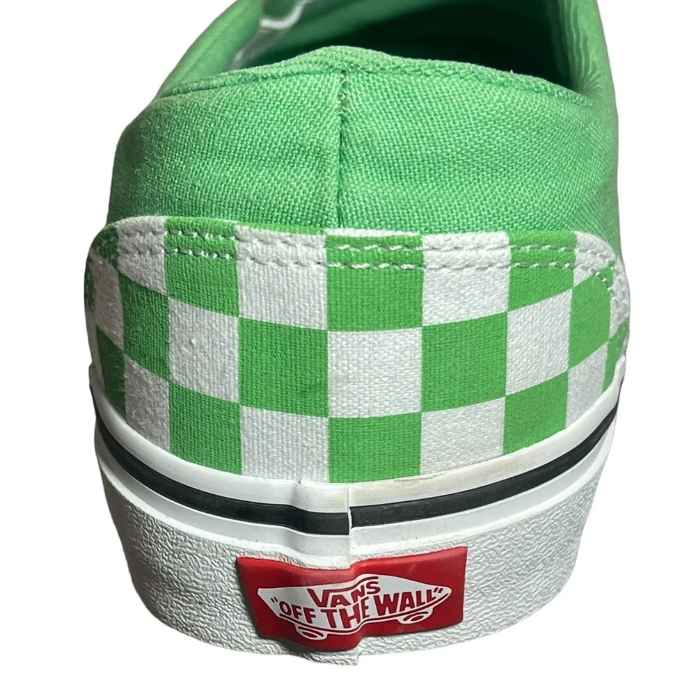 ⚡️SOLD⚡️Vans Classic Asher Checkerboard Slip-On Sneaker Green Shoes Women’s 11 - Picture 11 of 16